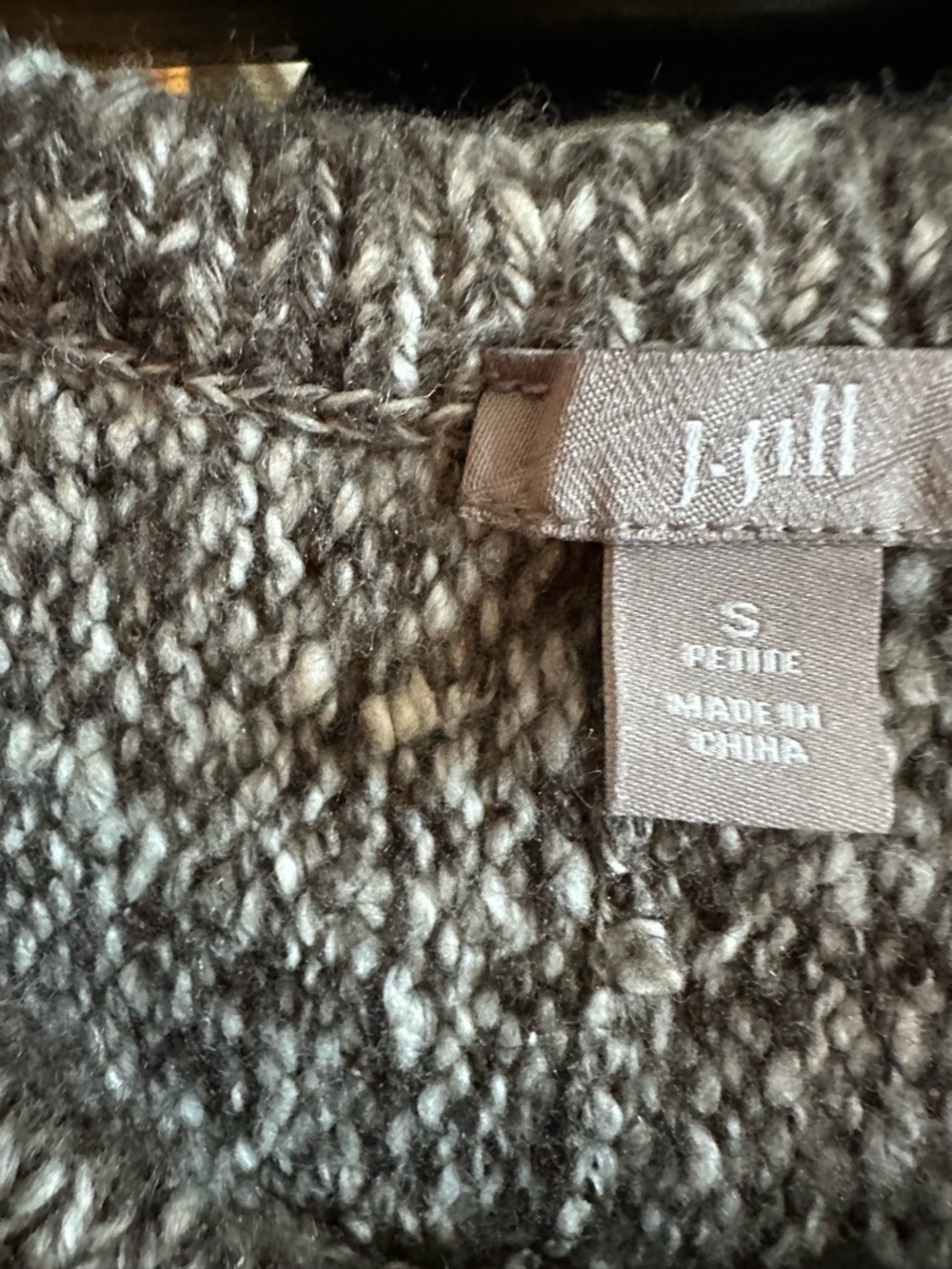J. Jill Marled Knit Zip Front Sweater Petite Small Cozy Neutral Cardigan - Picture 5 of 5